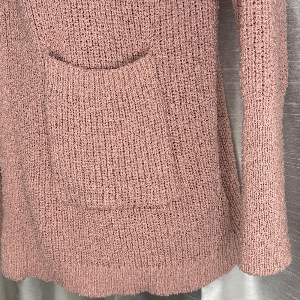 Rachel Zoe Open Cardigan Sweater Pink Long Sleeve Pockets Duster Women’s Small - Picture 4 of 7